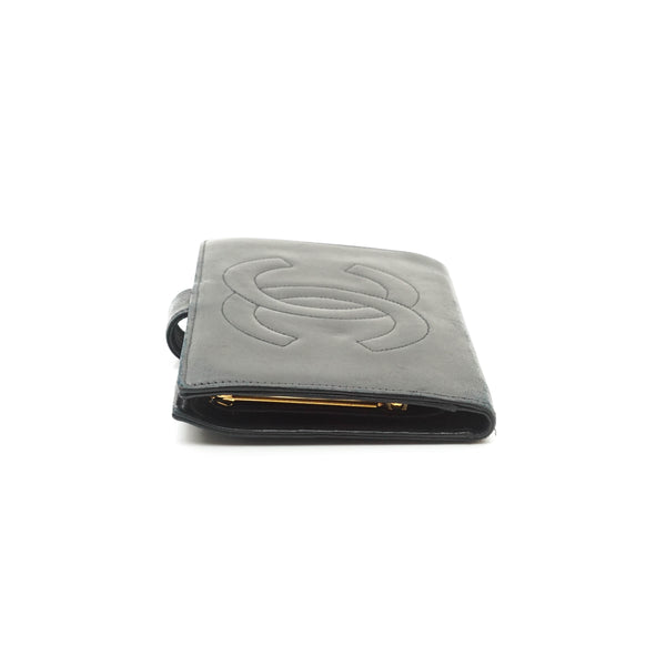 Chanel Long Wallet Black Leather