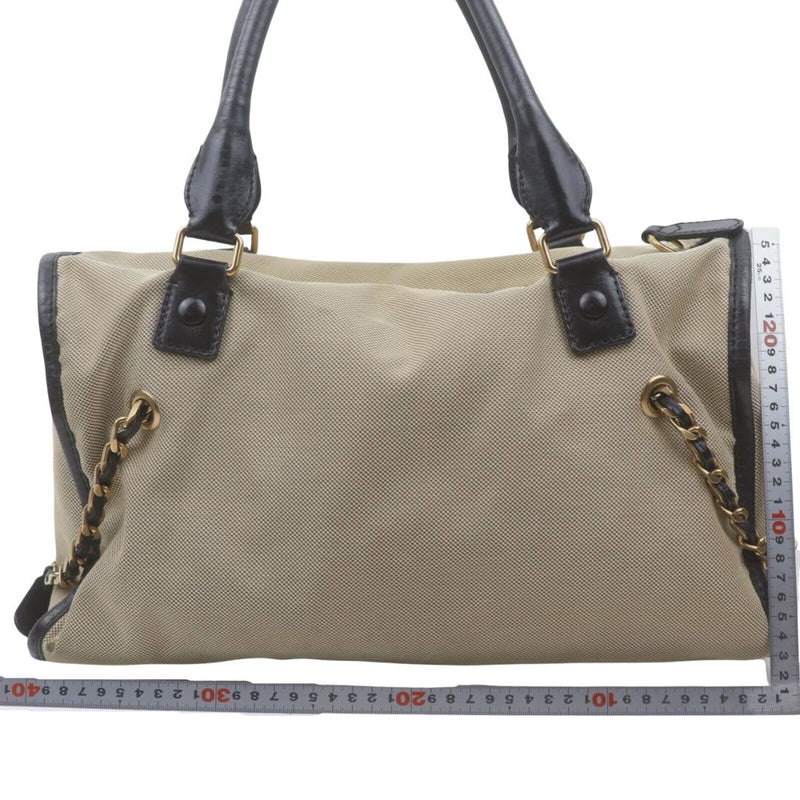 Chloe Hand Bag Beige Canvas