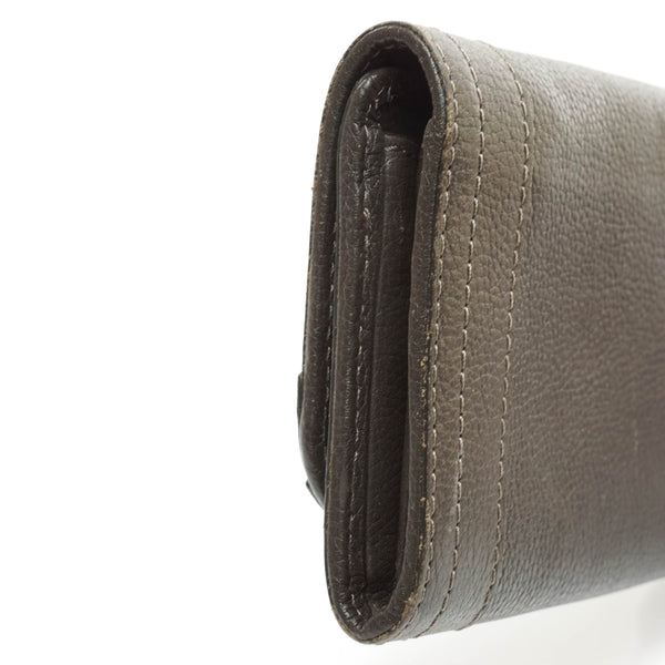 Chloe Long Wallet Brown Leather