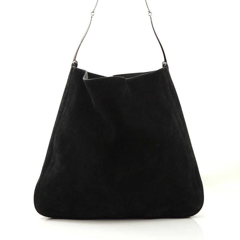 Gucci Tote Bag Black Suede Leather