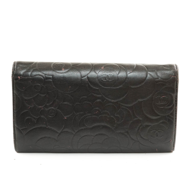 Chanel Camellia Long Wallet Lamb