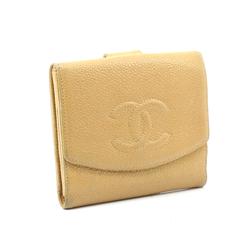 Pre-loved authentic Chanel Cc Logo Beige Caviar Skin sale at jebwa.