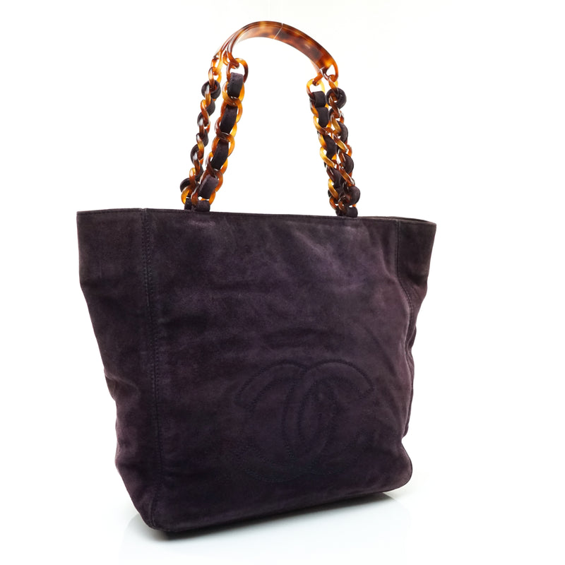 Chanel Tote Bag Purple Suede