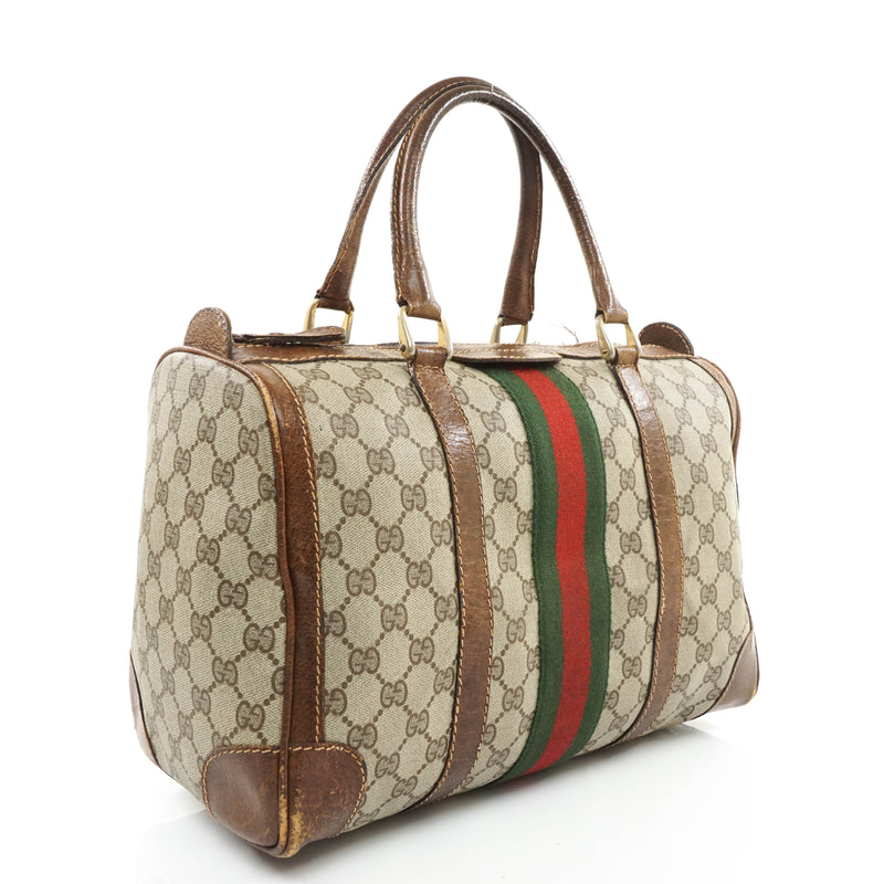 Gucci Hand Bag Brown Leather
