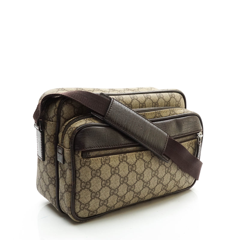 Gucci Gg Crossbody Bag Brown Coated