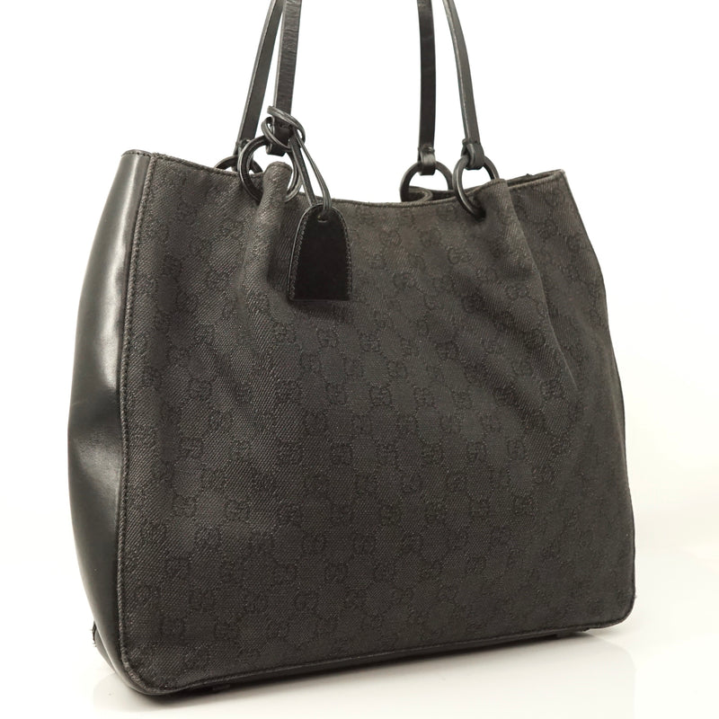 Pre-loved authentic Gucci Tote Bag Black Canvas Wh sale at jebwa