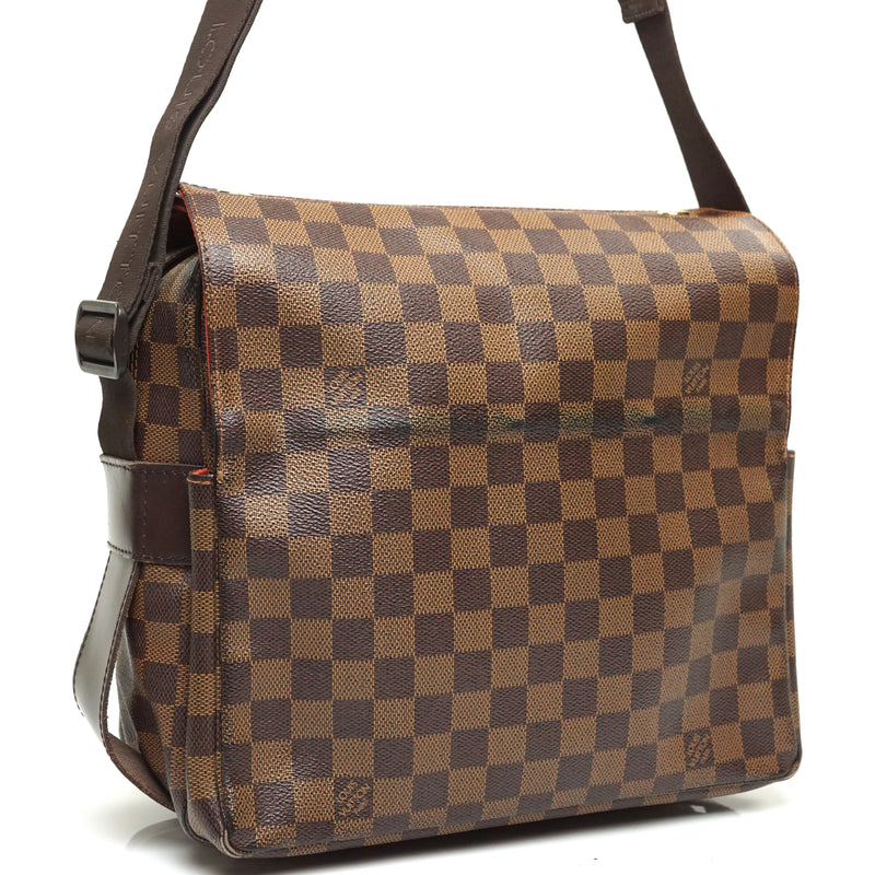 Louis Vuitton Naviglio Damier Ebene Crossbody Shoulder Messenger Bag Zip  Leather
