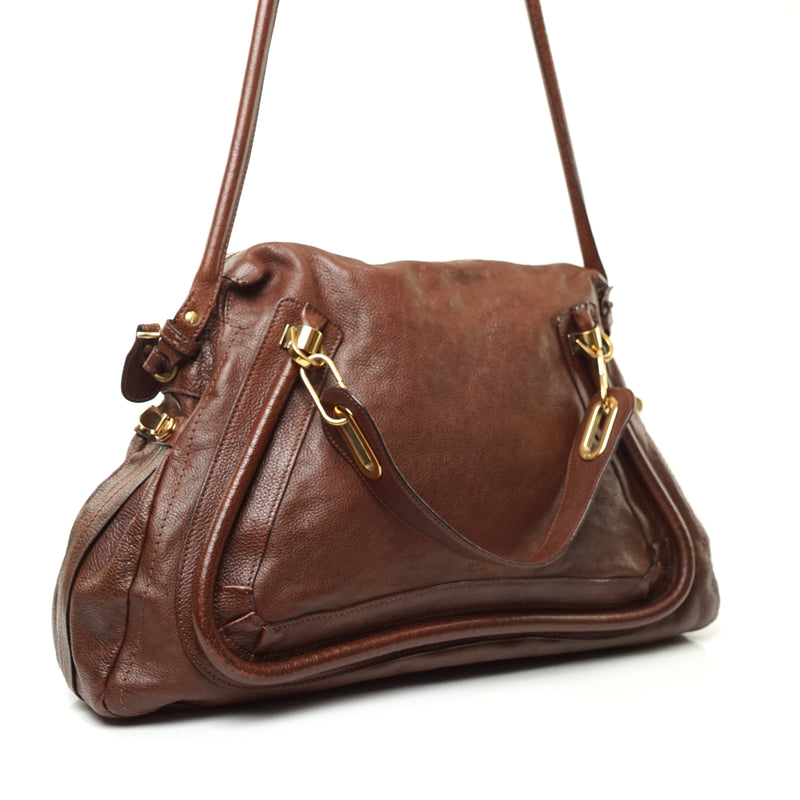 Pre-loved authentic Chloe Hand Bag Leather Brown sale at jebwa