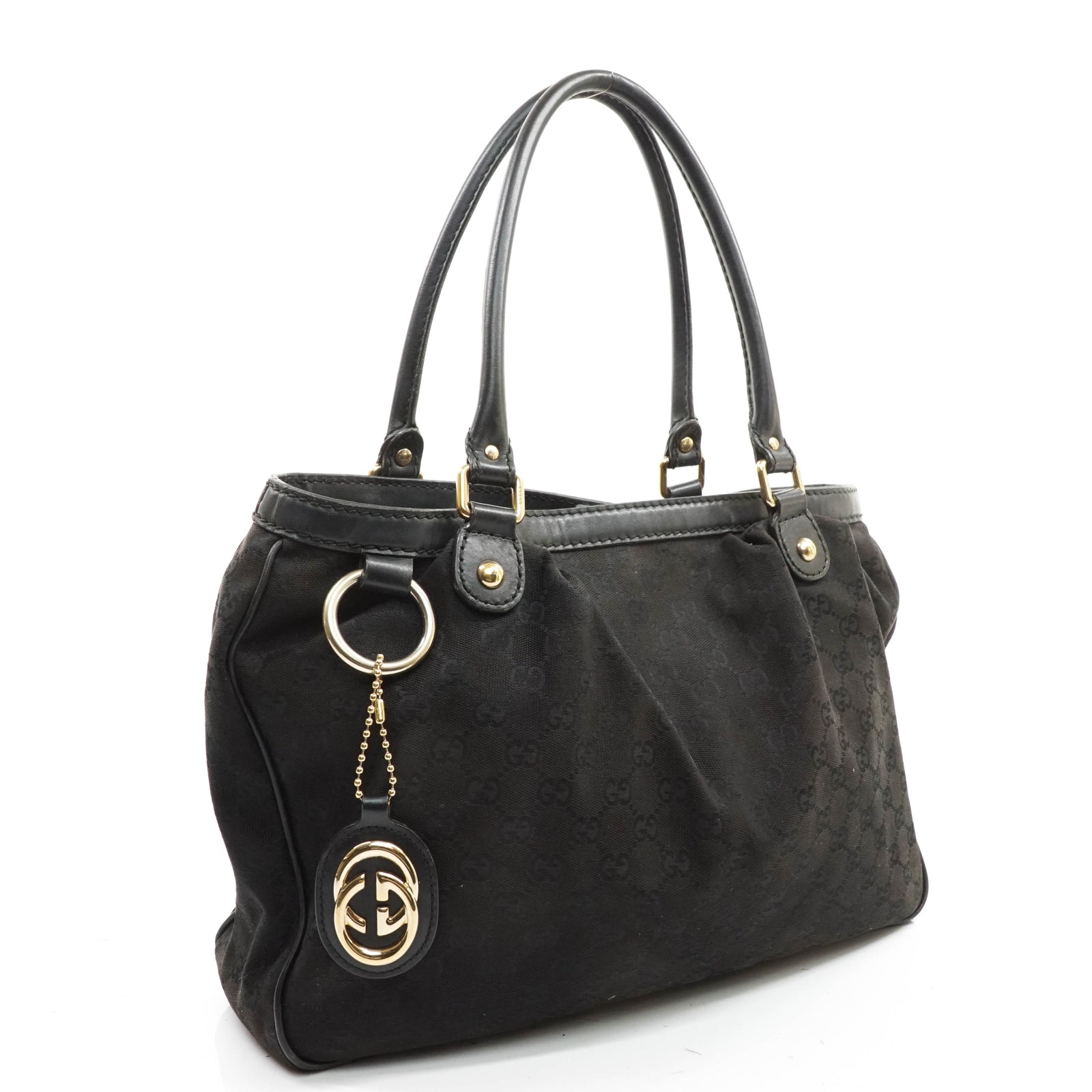 Gucci Gg Tote Bag Black Canvas