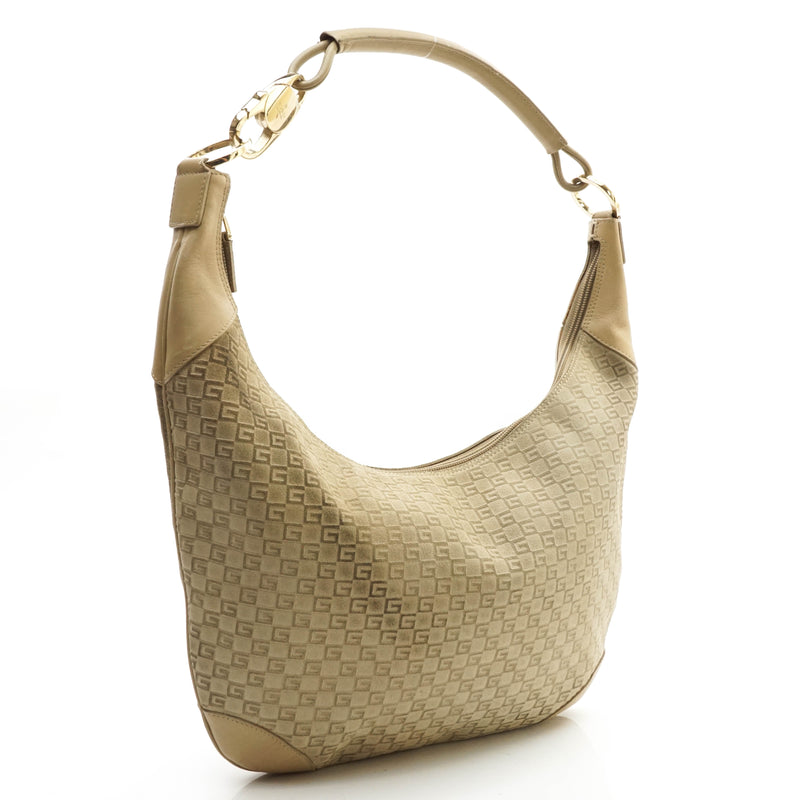 Gucci Gg Hobo Bag Beige Suede