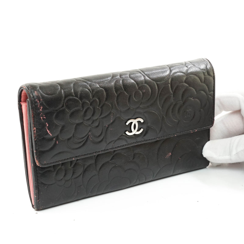 Chanel Camellia Long Wallet Lamb