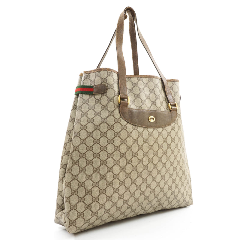 Gucci Tote Bag Brown Coated Canvas