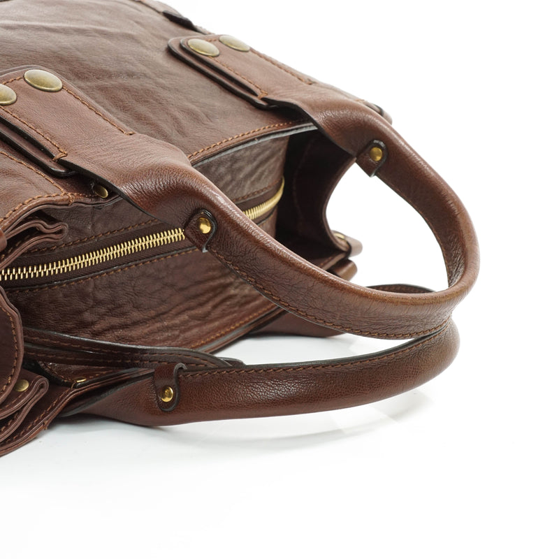 Chloe Hand Bag Leather Brown