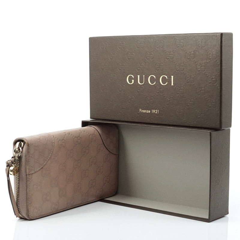 Pre-loved authentic Gucci Gg Leather Long Wallet sale at jebwa
