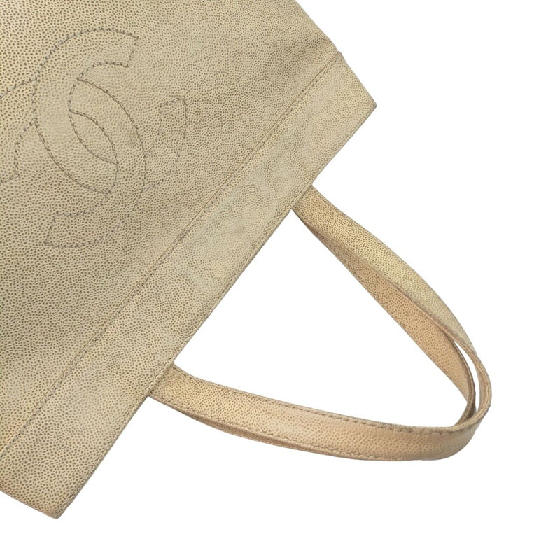 Chanel Tote Bag Beige Leather