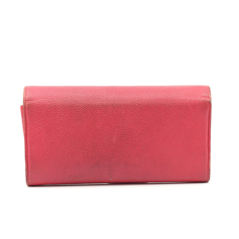 Pre-loved authentic Chanel Long Wallet Pink Leather sale at jebwa