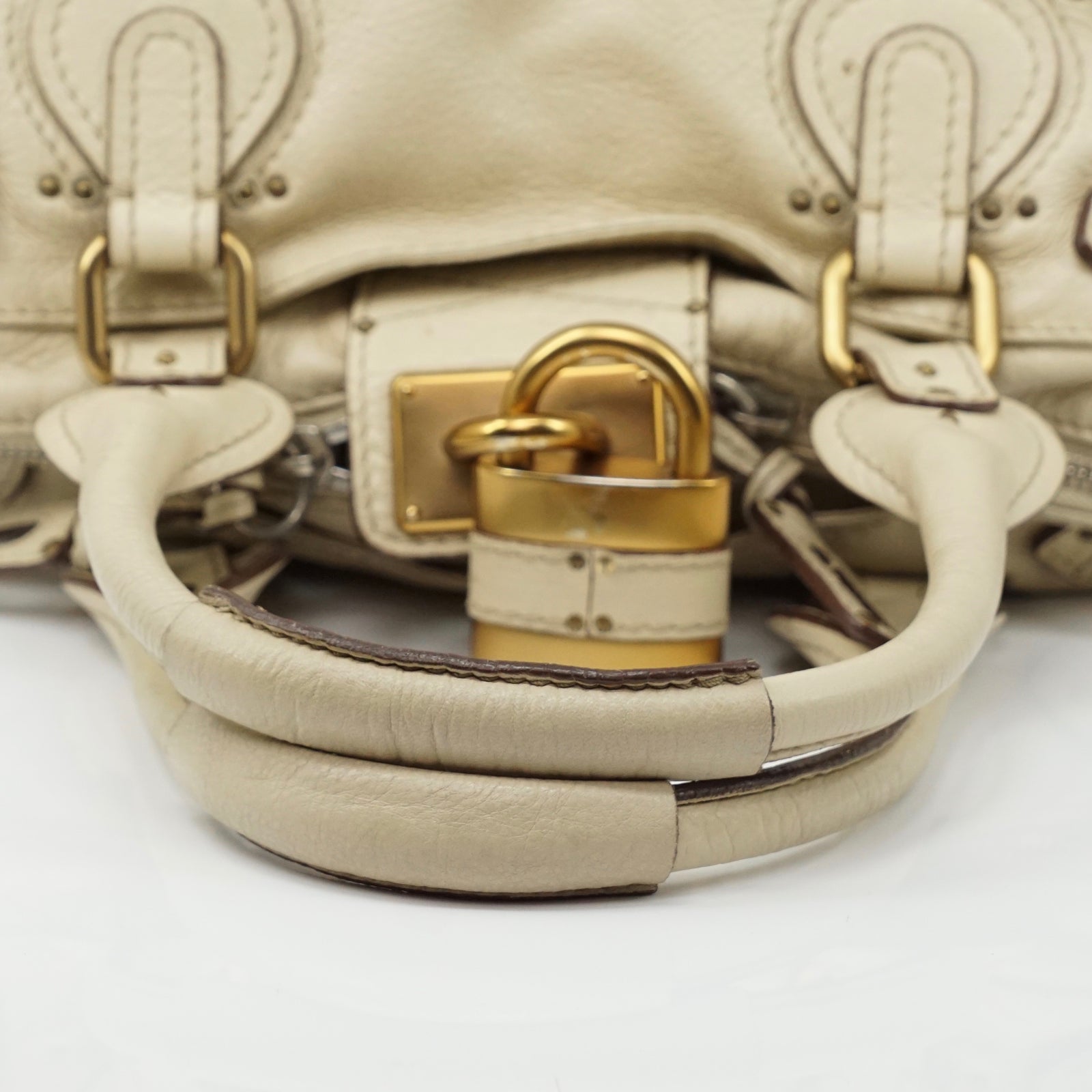 Chloé パディントン CREME クリーム 人気 Chloe Cream/Silver Shimmer Leather Mini Paddington Satchel