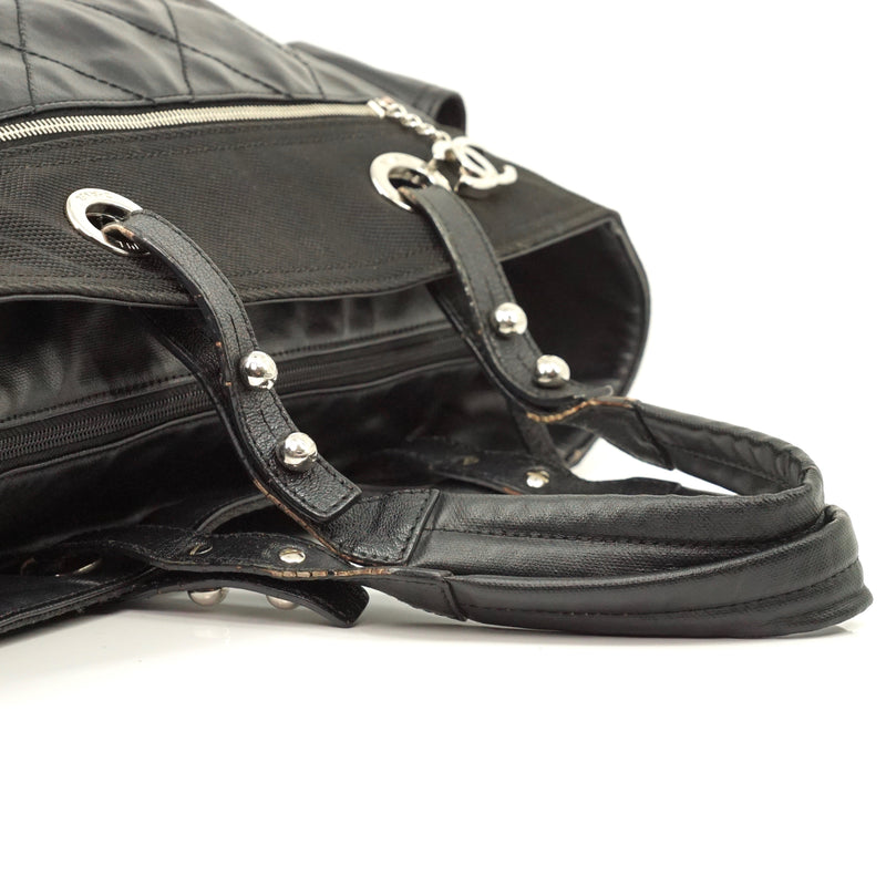 Pre-loved authentic Chanel Paris Biarritz Black Leather sale at jebwa
