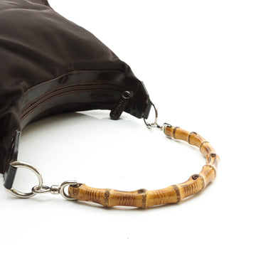 Gucci Hand Bag Bamboo Brown Nylon
