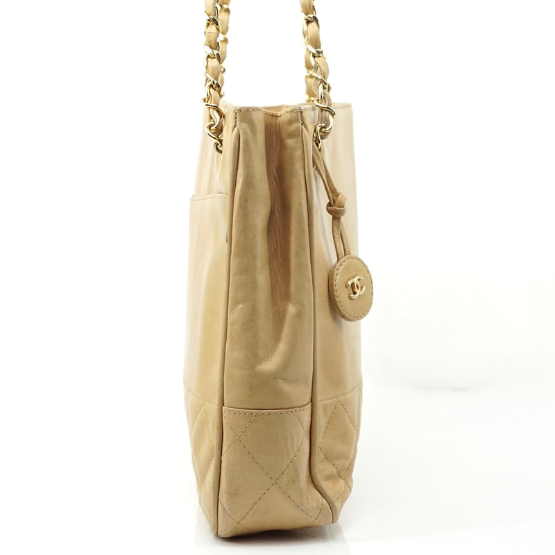 Pre-loved authentic Chanel Shopping Tote Beige Leather sale at jebwa