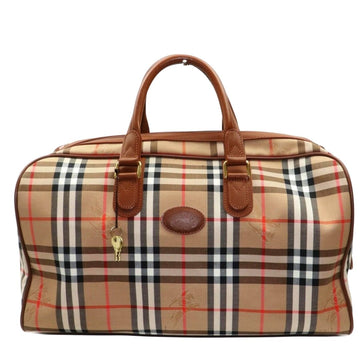 Burberry Boston Bag Brown Canvas