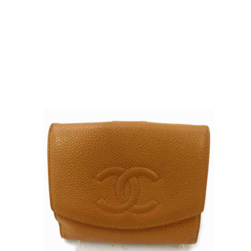 Chanel Wallet Light Brown Leather