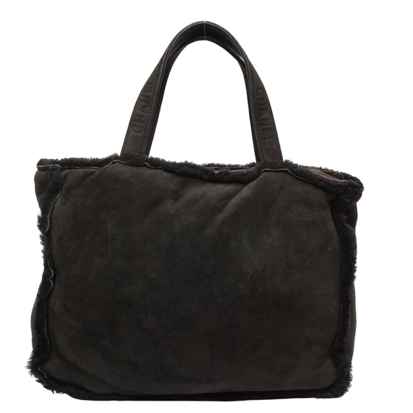 Pre-loved authentic Chanel Tote Bag Black Suede Leather sale at jebwa.