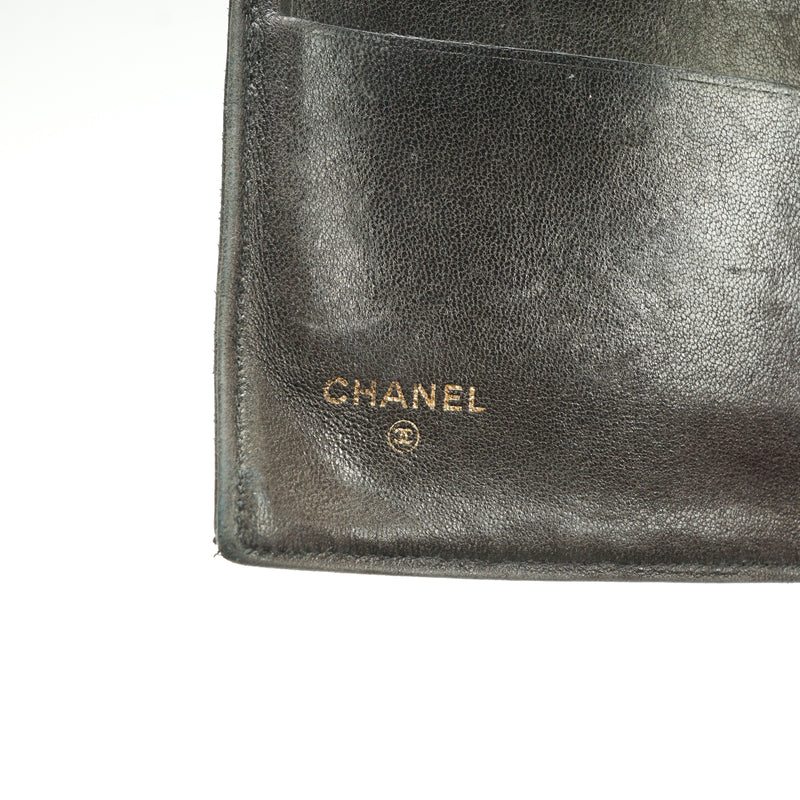 Chanel Long Wallet Black Leather