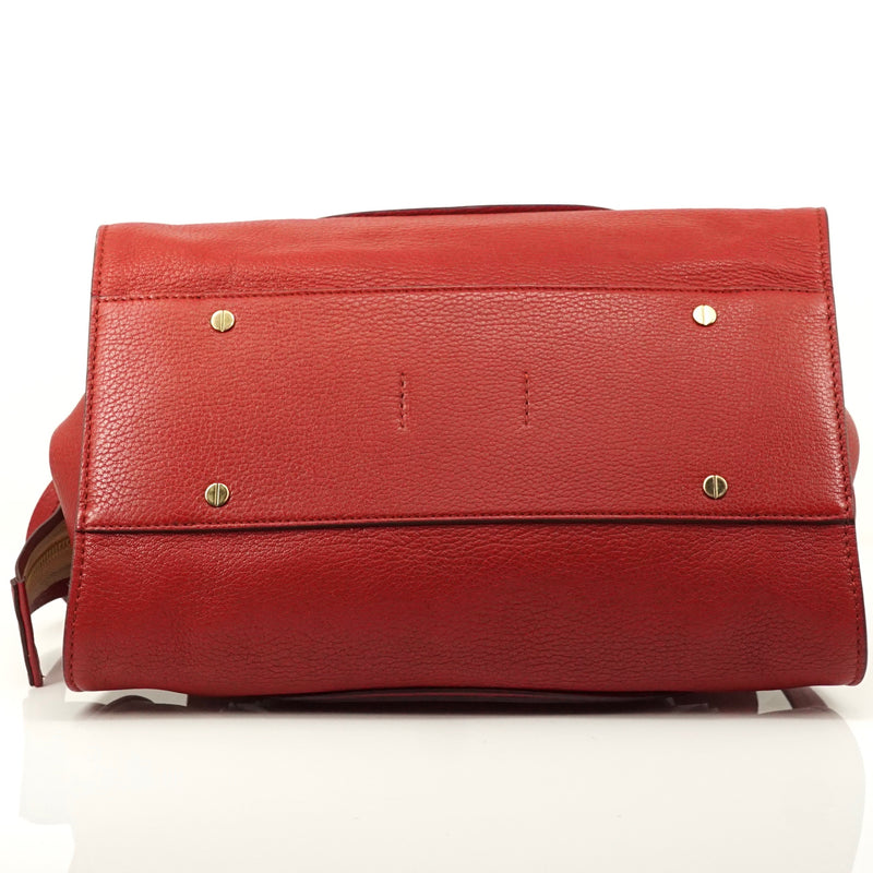 Pre-loved authentic Chloe Convertable Satchel Bag Red sale at jebwa