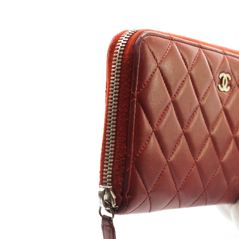 Chanel Zippy Wallet Red Leather