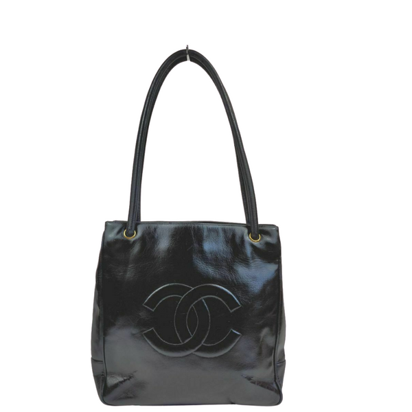 Chanel Tote Bag Black Leather