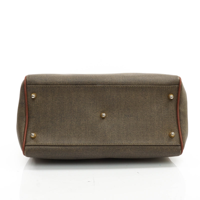 Fendi Hand Bag Brown Coated Canvas