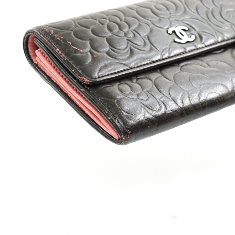 Chanel Camellia Long Wallet Lamb