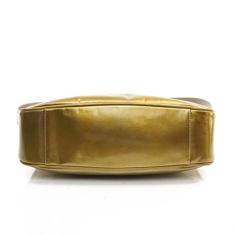 Gucci Bamboo Hand Bag Enamel Gold