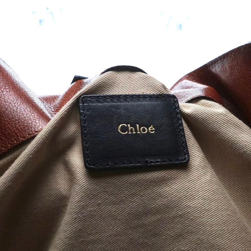 Pre-loved authentic Chloe Paraty Canvas Leather Tote sale at jebwa