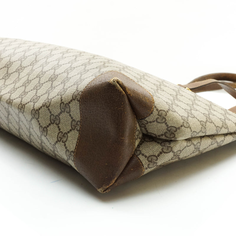 Gucci Tote Bag Brown Coated Canvas