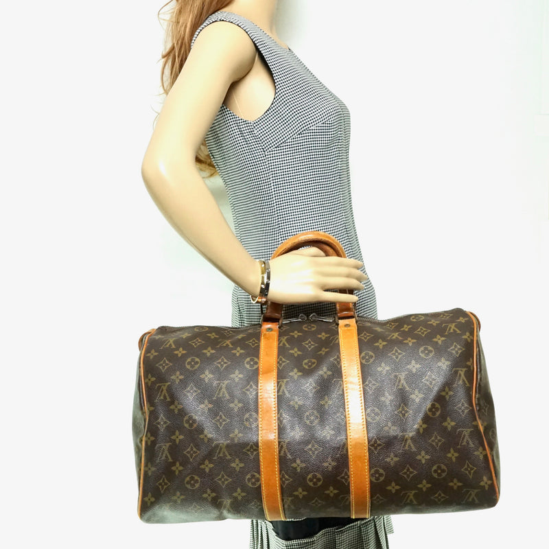Pre-loved authentic Louis Vuitton Keepall 50 Travel Bag sale at jebwa