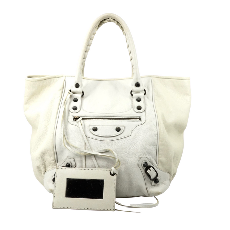 Pre-loved authentic Balenciaga Sunday White Hand Bag sale at jebwa
