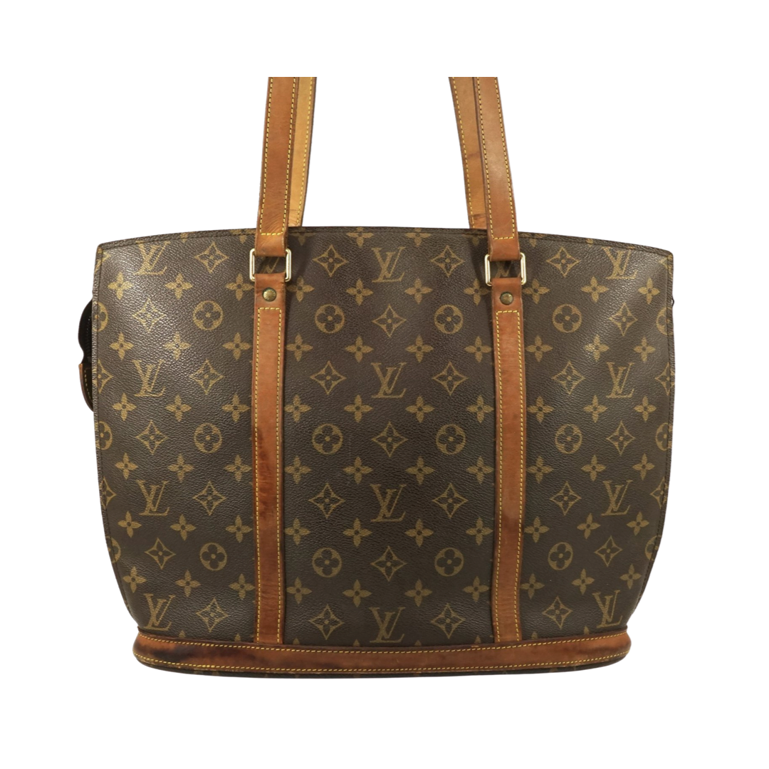 Authentic Louis Vuitton Babylone Bag Tote Brown Canvas MB0949