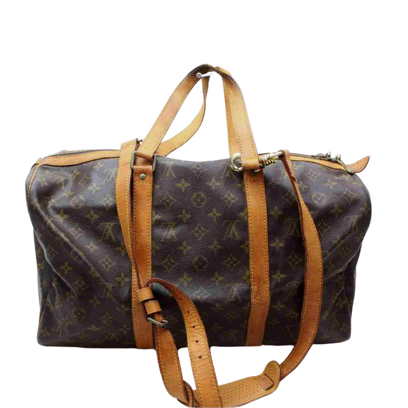 Louis Vuitton Monogram Leather Sac Souple 45 Travel Boston Hand Bag