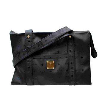 Mcm Tote Bag Black Coated Canvas