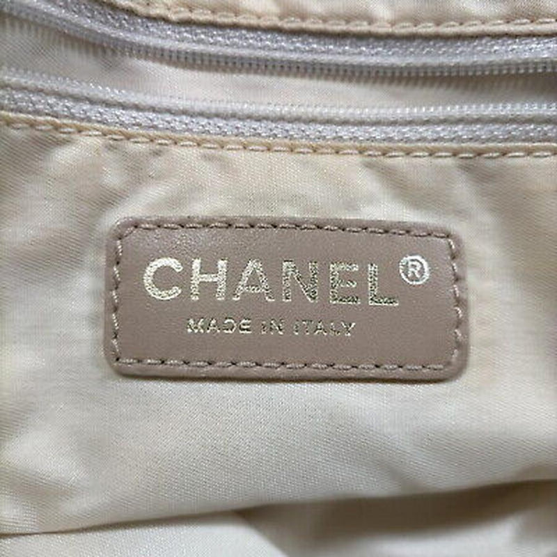 Chanel Hand Bag Beige Nylon