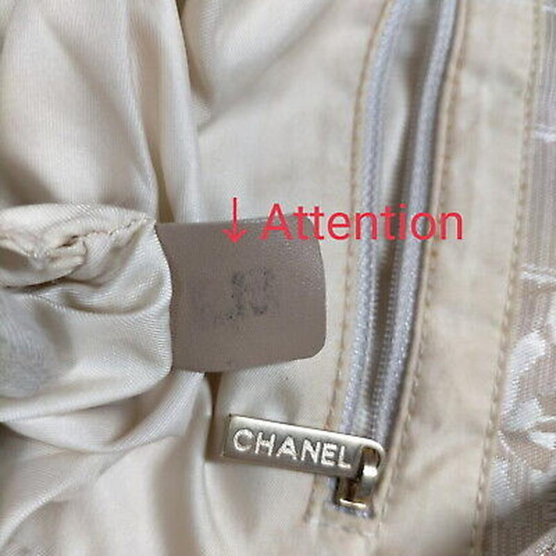 Chanel Hand Bag Beige Nylon