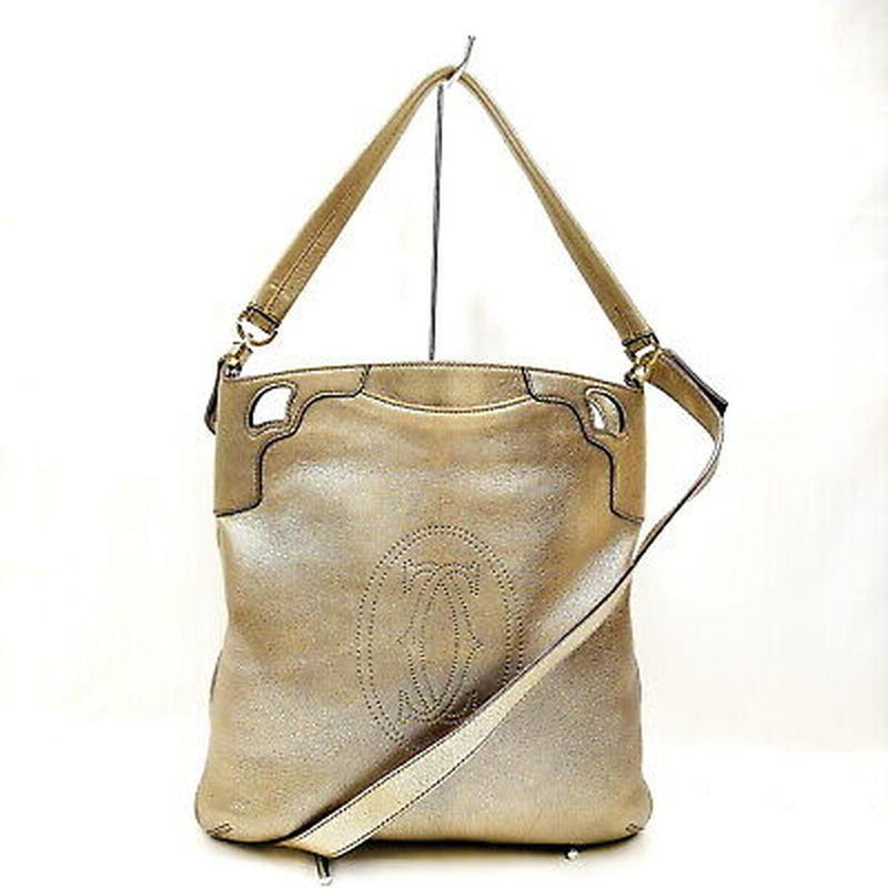 Cartier Crossbody Bag Gold Leather