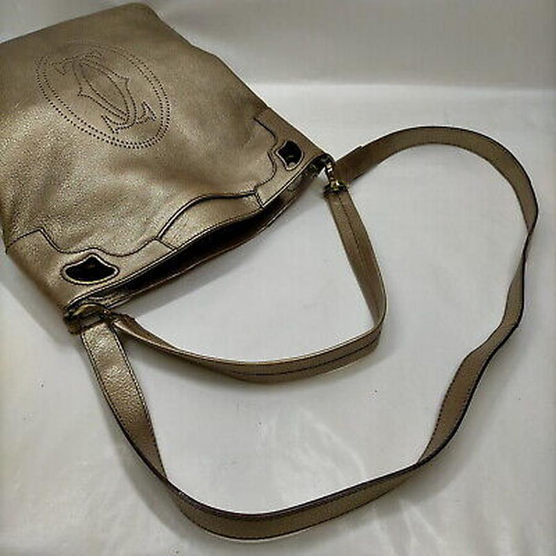 Cartier Crossbody Bag Gold Leather