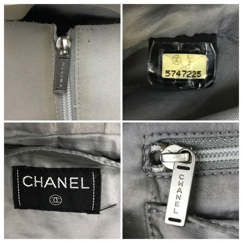 Chanel Bag Handbag Tote Nylon Gray