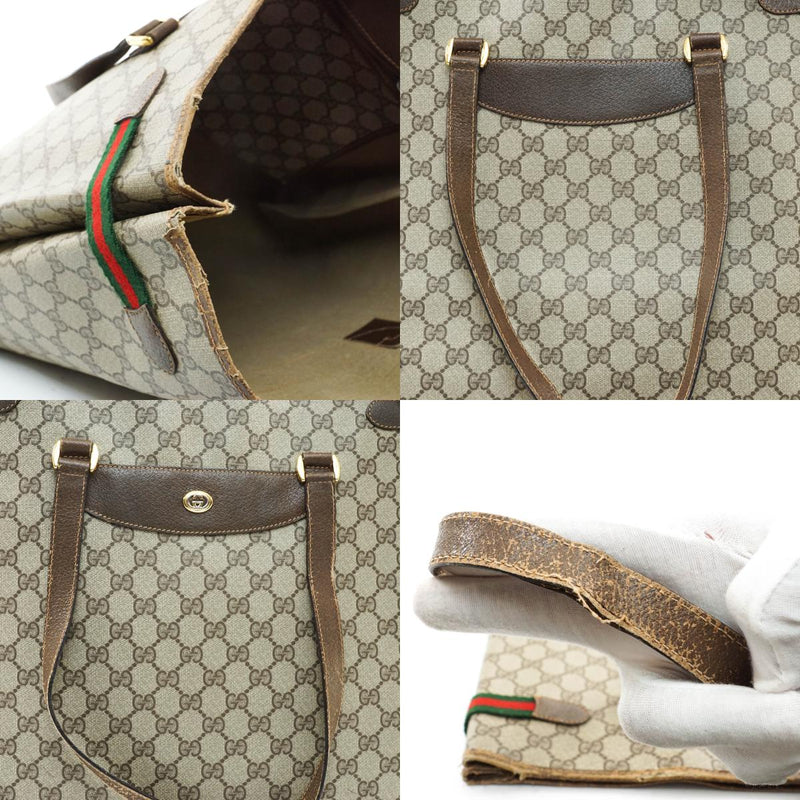 Gucci Tote Bag Brown Coated Canvas