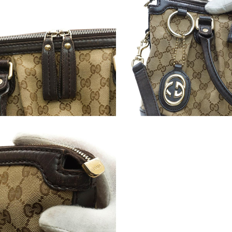Gucci Hand Bag Canvas Brown