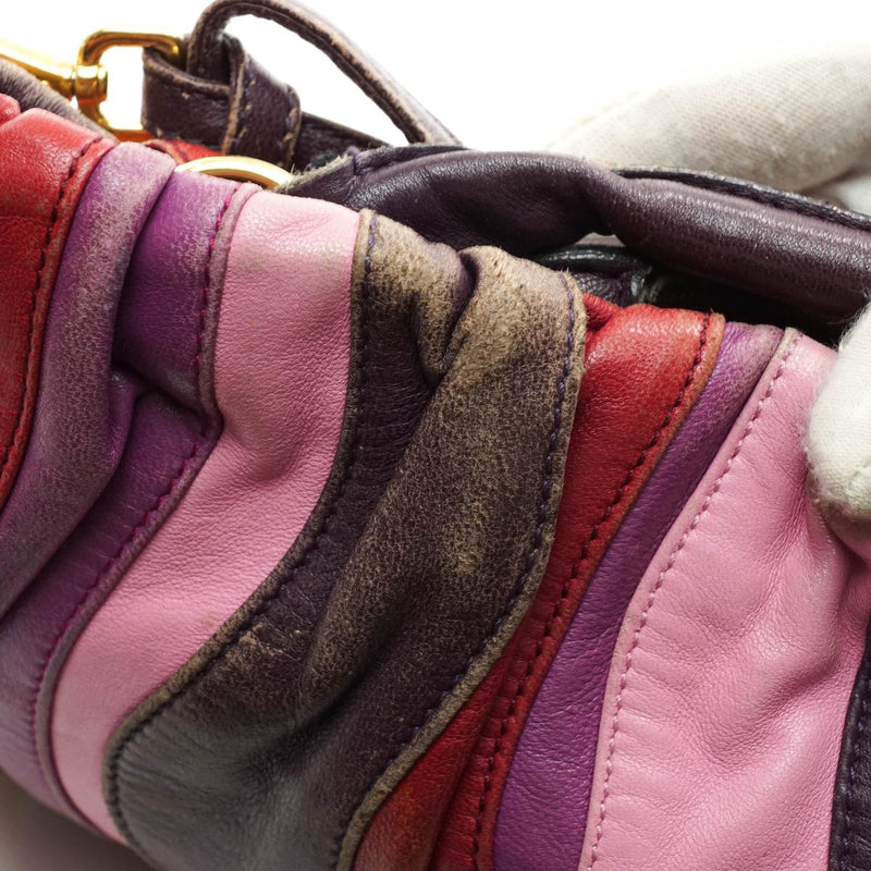 Prada Hand Bag Leather Multi Color