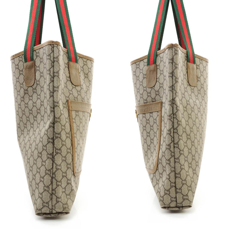 Gucci Sherry Tote Bag Brown Coated